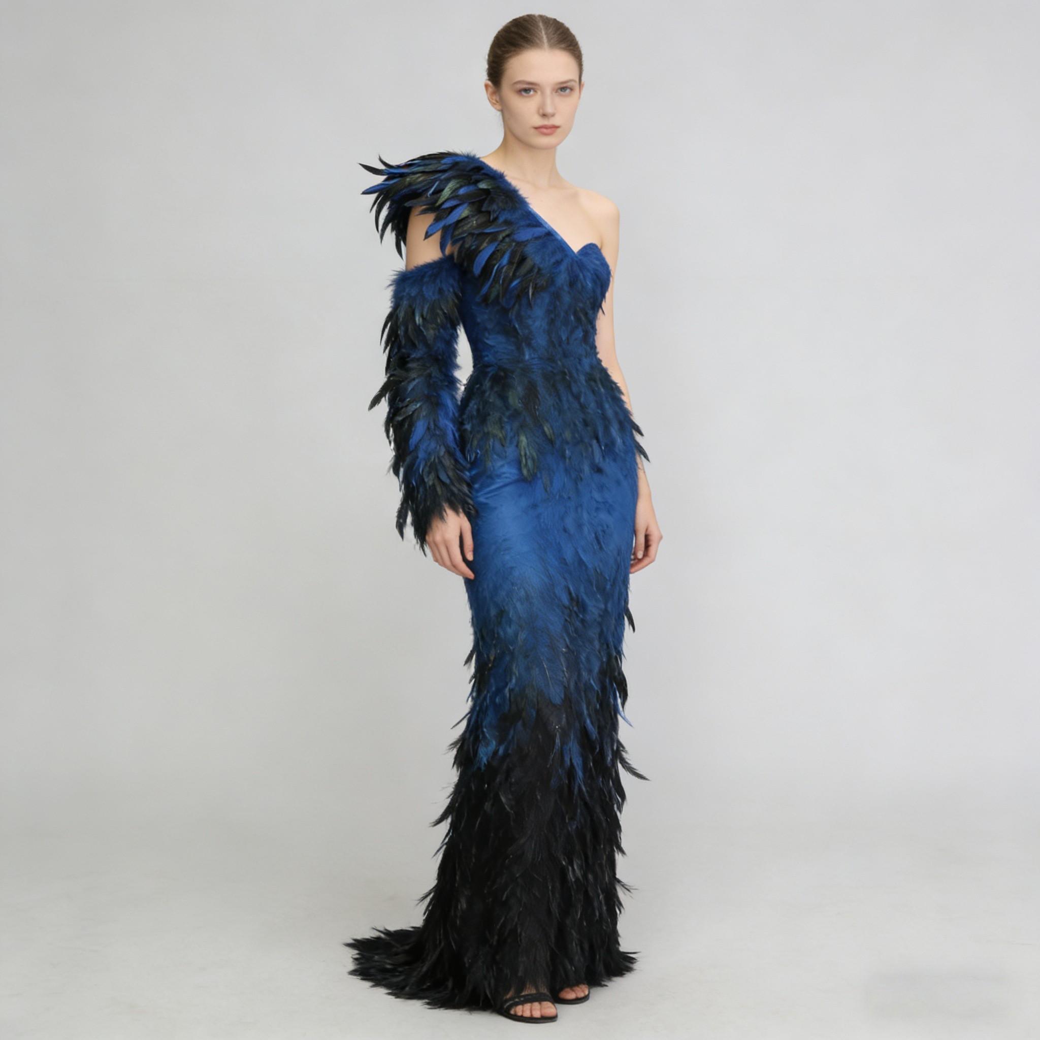 1.05m Colorful Artificial Rooster Tail Feathers for Wedding Stage Decoration DIY Handmade Skirt Edge Clothing Accessories