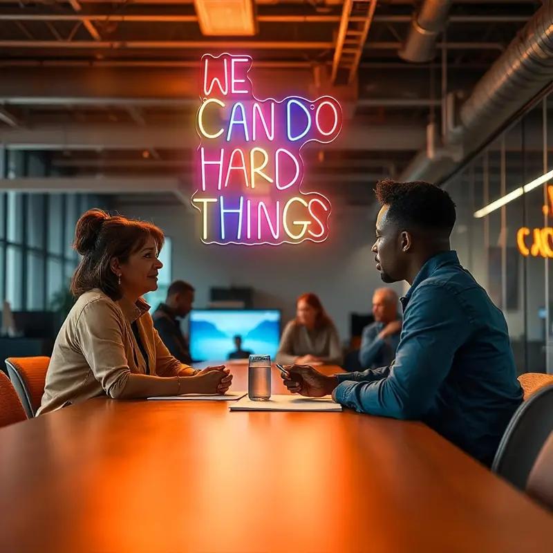 We Can Do Hard Things Letter Decorative Light Led Neon Lights, Bedroom Classroom Office Shop Garage Gift, Wall Hanging Chain USB Powered