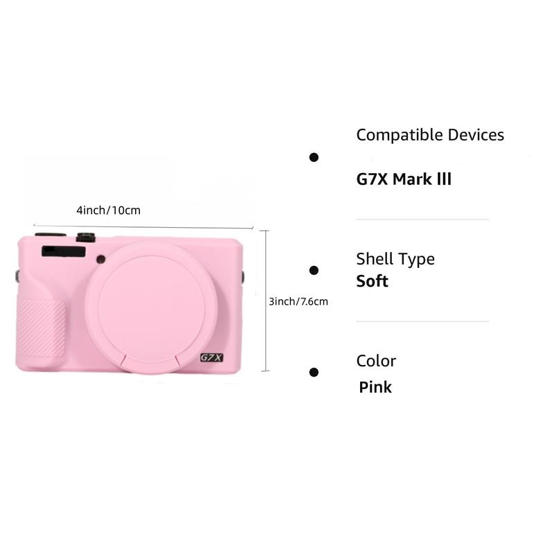 Silicone Camera Case with Removable Lens Cover, Scratch-resistant & Wear-resistant Camera Protective Cover, Camera Accessories for G7X Mark 3