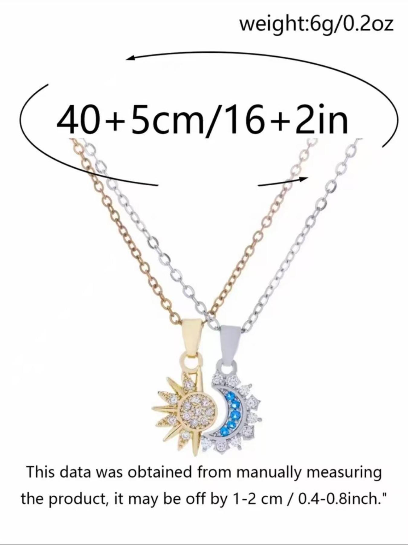 Sun Moon Matching Necklace, Couple Necklace, Best Friend Necklace, Perfect Gift for Birthday and Valentine's Day, Jewelry for Siblings
