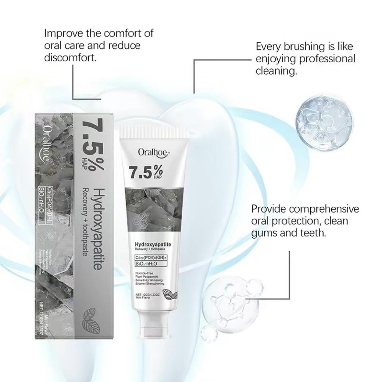 Hydroxyapatite Toothpaste for Advanced EnameProtection,Gentle and Effective Formula, Fluoride-FreeToothpaste for Sensitive Teeth