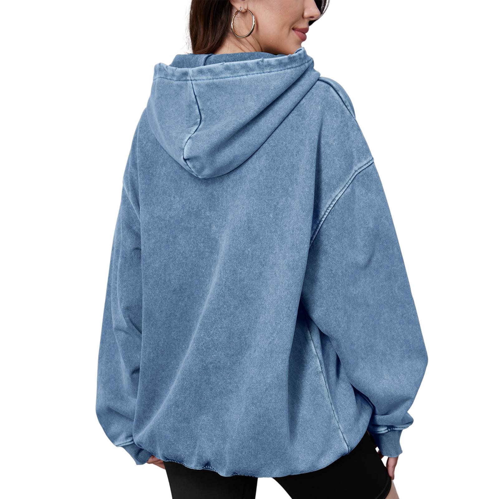 FAIABLE Women's Men's Acid Wash Oversized Vintage Heavyweight Distress Washed Fleece Hoodie, Couple Sweatshirt, 2025 Collection, US Shipping