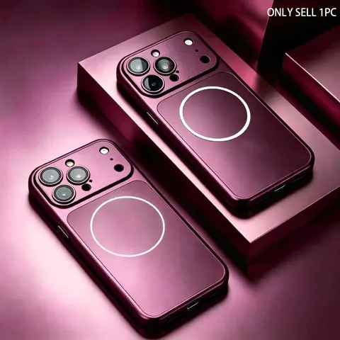 Cherry red  18 pro max new colors  magnetic frosted glass phone case Cover suitable for Apple/iPhone 18 17Air 16 15 14 13Pro Max compatible with Magsafe wireless charging original color ultra-thin battery base AF oil coated protective case