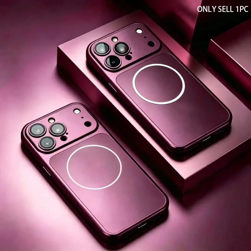 Cherry red  18 pro max new colors  magnetic frosted glass phone case Cover suitable for Apple/iPhone 18 17Air 16 15 14 13Pro Max compatible with Magsafe wireless charging original color ultra-thin battery base AF oil coated protective case