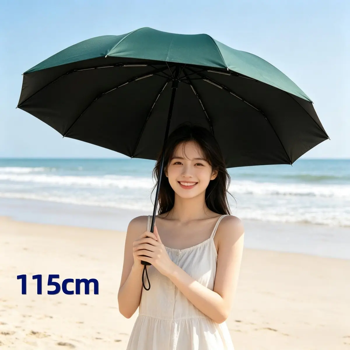 115cm Manual Folding Umbrella, Portable Windproof All-Weather Parasol, Ideal for Daily Commute & Outdoor Travel, Durable Design
