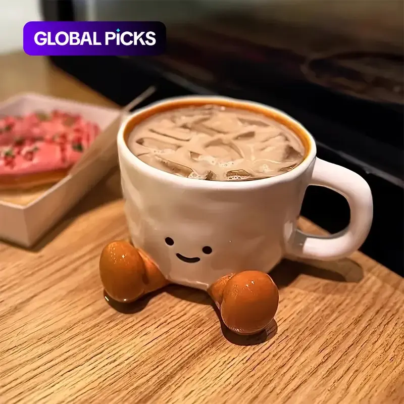 Cute Cartoon Foot Design Ceramic Mug, 1 Count Novelty Coffee Mug Creative Coffee Cup with Handle, Stylish Drinking Cup for Home & Office Use, Gift for Friend, Ceramic Printed Drinkware #GLOBAL PICKS