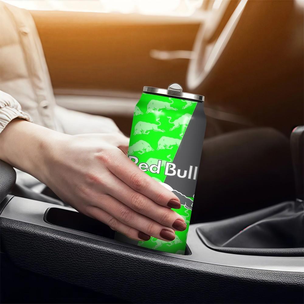 1pc 17oz Red Bull Neon Green Logo Stainless Steel Thermos Cup, Bid Farewell to Commute Dullness, Perfect for Travel & Social Outings, Ideal for Office, Sports & On-the-Go Drinks