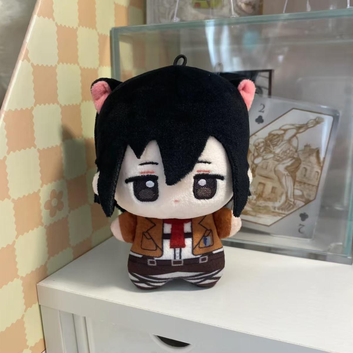 10cm Anime Levi Ackerman Cosplay Plush Doll Pendant Attack On Titan Eren Stuffed Plush Toy Fans Desk Decoration Birthday Gif