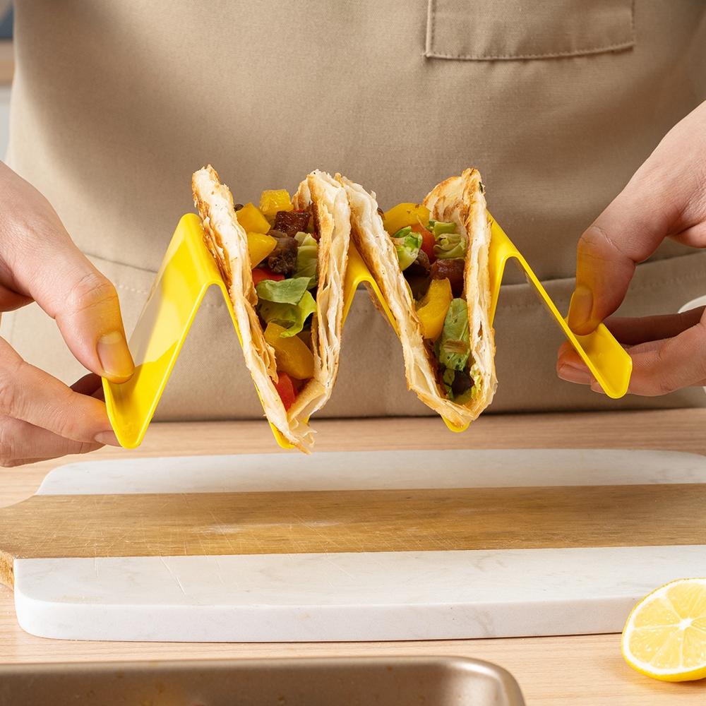 Mexican Tortilla Rack, Plastic Taco Stand, Wave-Shaped Tray, Taco Cake Display Holder, Kitchen Tool, 1 Piece, Ideal for Home Use