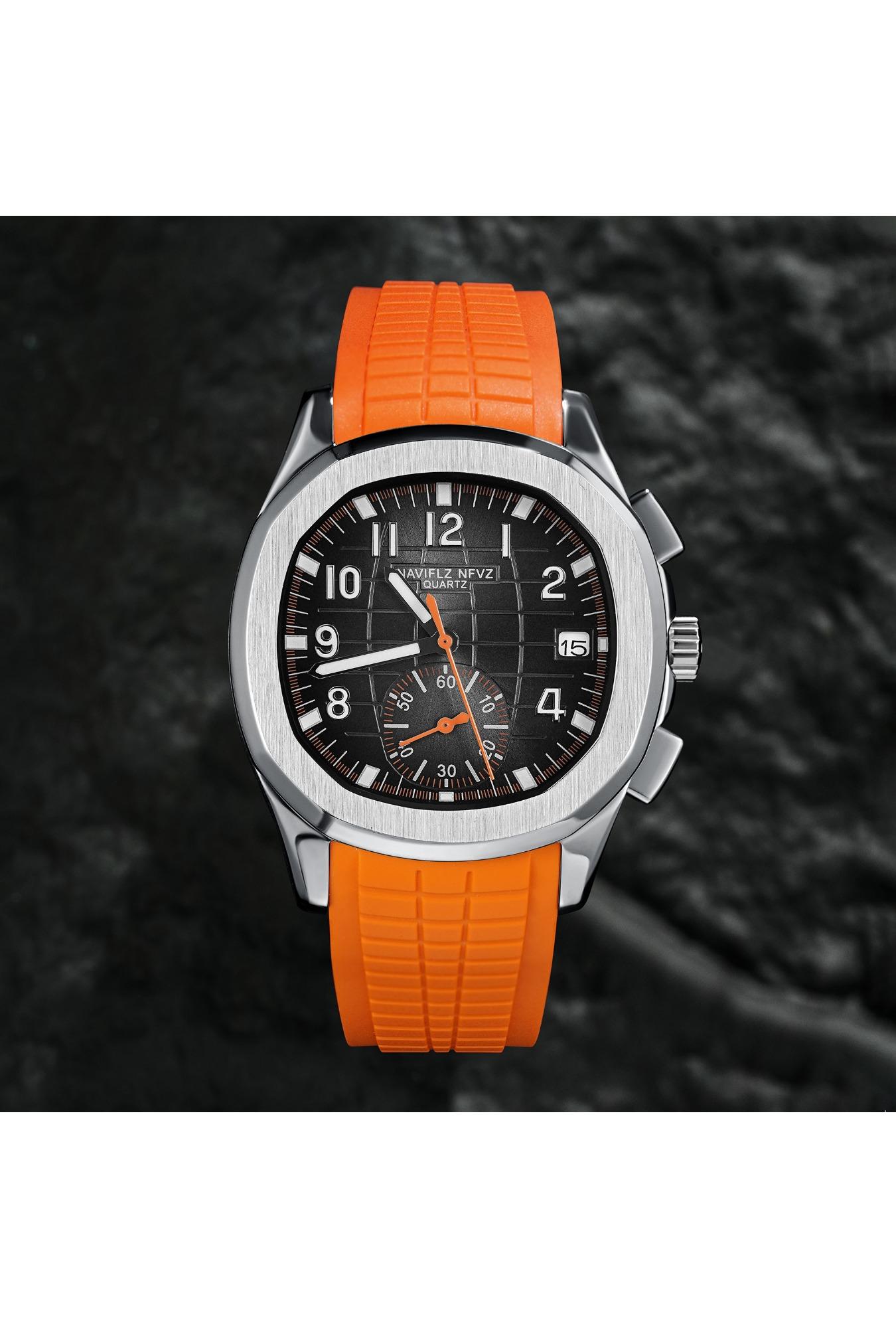 2026 Hot Selling Top Luxury Brand Japan VD53 Mov Chronograph Quartz Watch Stainless Steel Silver-Blue Rubber Strap Luminous Waterproof