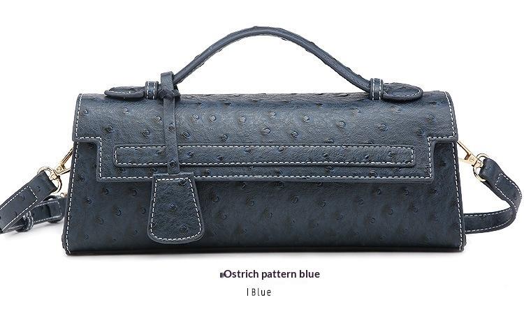 NOVEL Best-Selling New Arrival: Premium Ostrich-Print Handbag for Women, Luxury Niche Clutch, Unique Design, Retro Colors, Shoulder/Crossbody Bag, Elegant Evening Bag, Kelly Bag