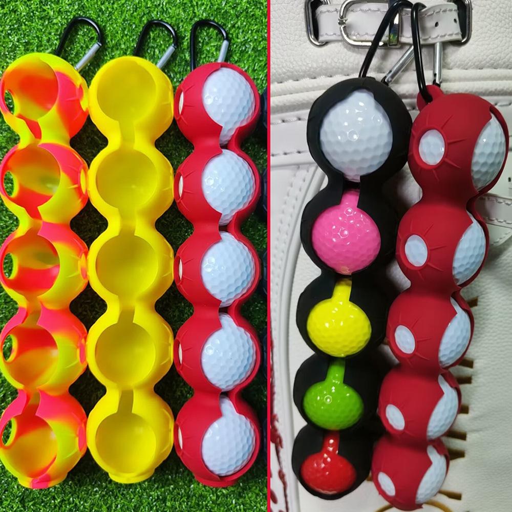 Silicone Golf Ball Bag Protective Cover, Mini Multicolor Ball Pouch, Portable Golf Equipment, Golf Accessories for Men & Women