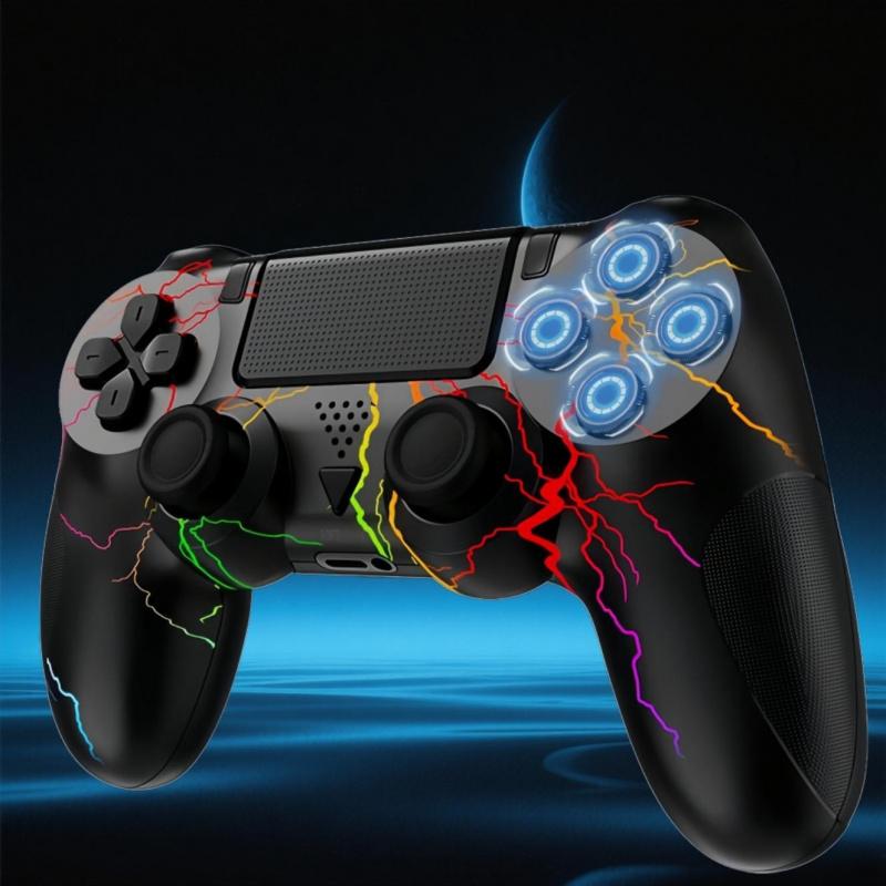 PS4 Wireless Controller, Limited Edition with Colorful Lightning Attack Design, Vibration Feedback, Six - Axis Gyroscope, Compatible with PS4 Players.