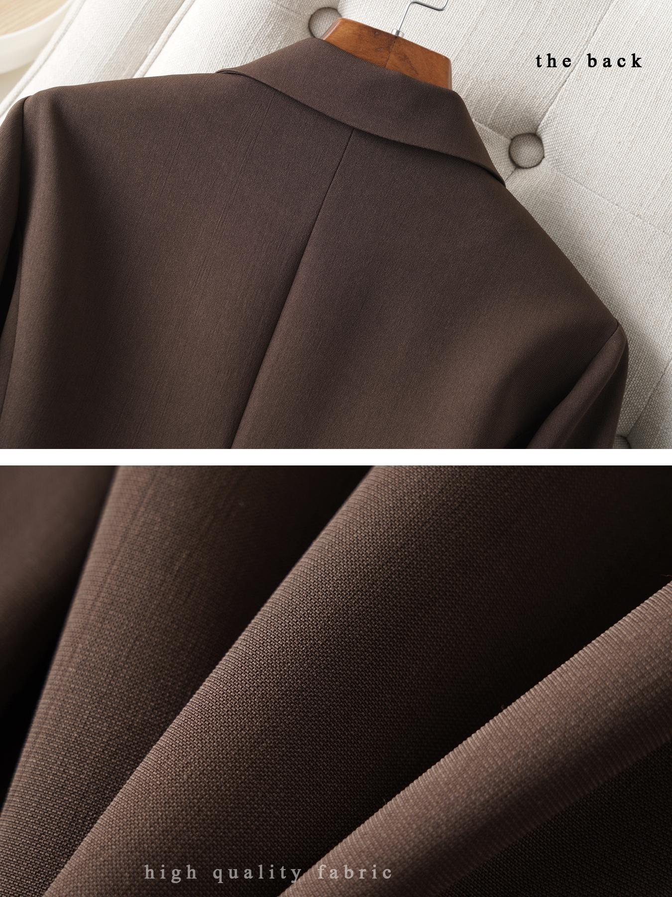 Women's Button Front Blazer Jacket, Slim Fit Long Sleeve Coat, Office Style, Spring & Fall Fashion, Plain Design with Pockets