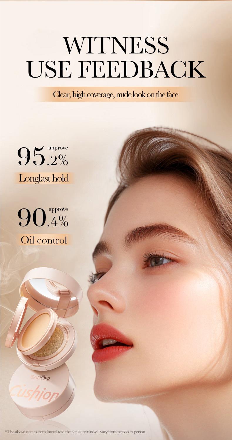 2in1 air cushion bb cream Double-layer concealer set suitable for full face, pink filler-type foundation - 24-hour long-lasting, high coverage matte texture, concealer, Korean-style foundation for creating a perfect makeup look