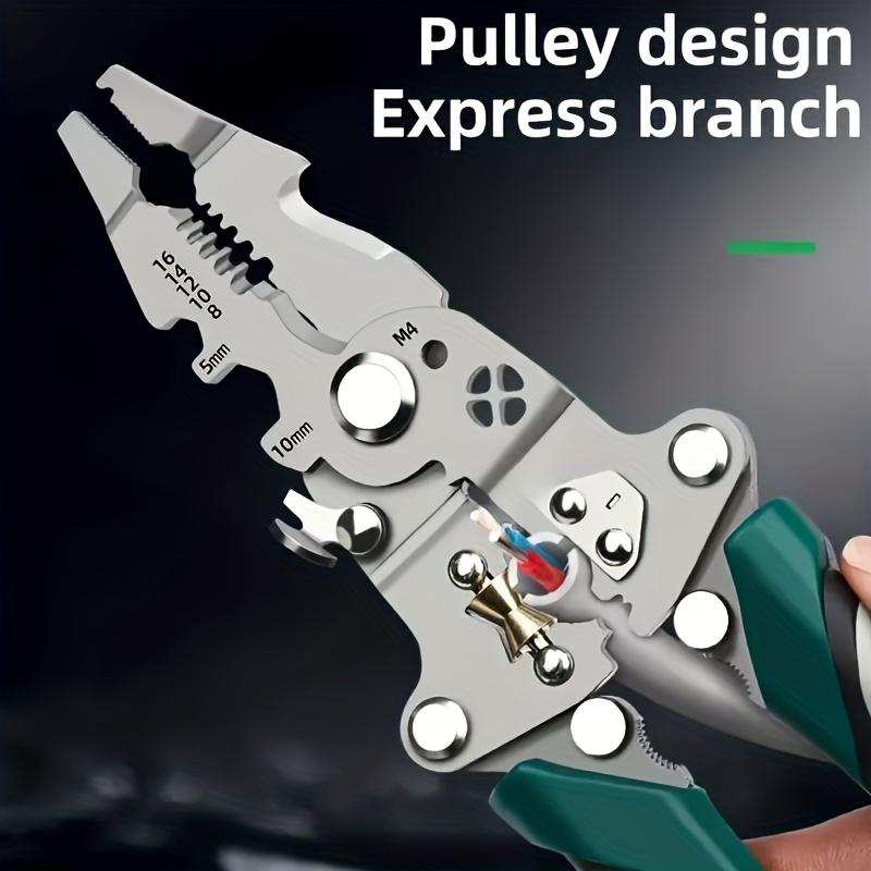 1pc foldable multifunctional wire stripping pliers+wire stripping folding knife, one pliers is multi-purpose, wire stripping and wire cutting functions, professional electrician tools, household gadgets, Wirecutters, Hand Tools, DIY Tools, Hardware