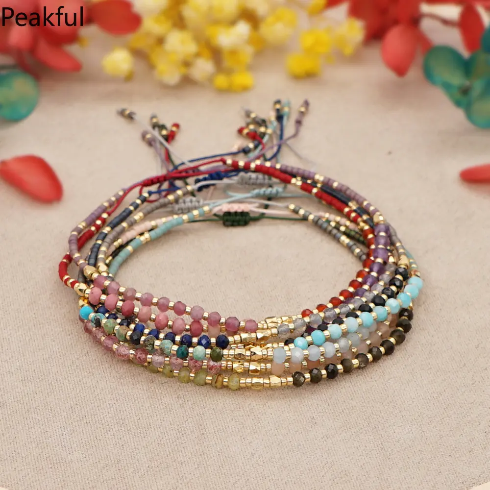 Beaded Bracelet Gift Seed Bead Simple Bracelets for Women Jewelry Adjustable Natural Stone Bracelets for Friendship Beaded Bracelet Gift Seed Bead Simple Bracelets for Women Jewelry Adjustable Natural Stone Bracelets for Friendship