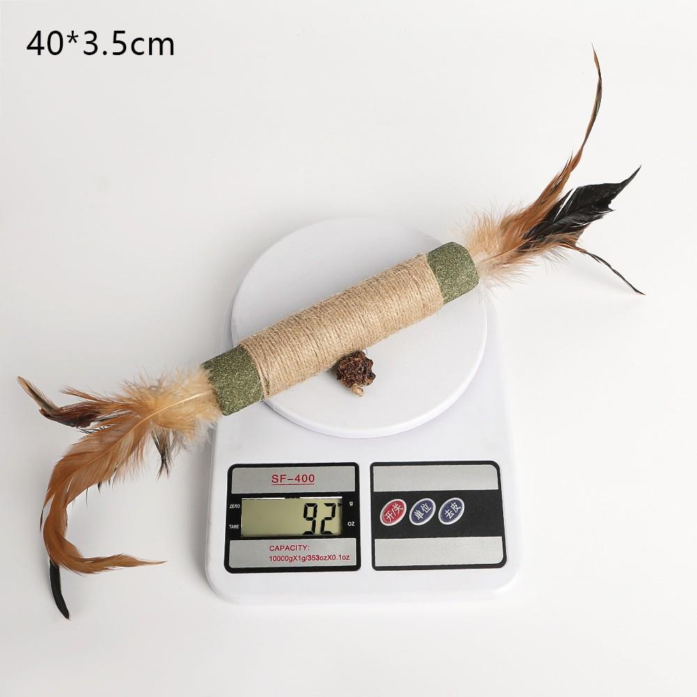 Pet Toy Cat Chew Stick, Hemp Rope Wood Mint Catnip Teeth Cleaning, Indoor Play Oral Stimulation, Ideal for Cats and Adult Cats