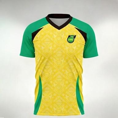 New Summer Men's New Jamaica Football T Shirt Outdoor Sport Loose Quick Dry Short Sleeve Training Casual Fitness Clothing Top