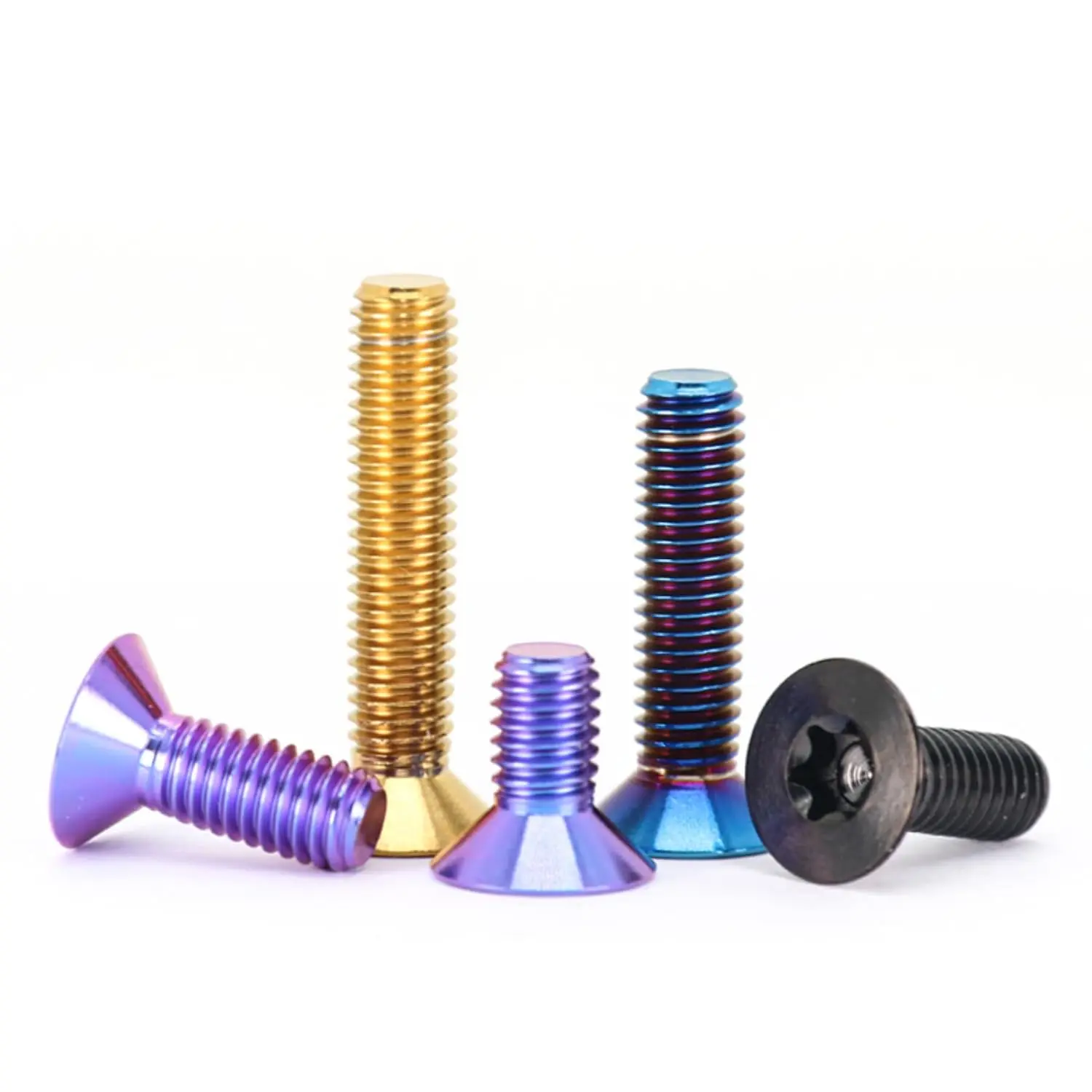 GR5 (Ti-6Al-4V) Titanium Alloy Countersunk Screws Flat Head Titanium Alloy Bolts 4 Pack M4 M5 M6 M8 (Gold, M4x25mm=4pcs)