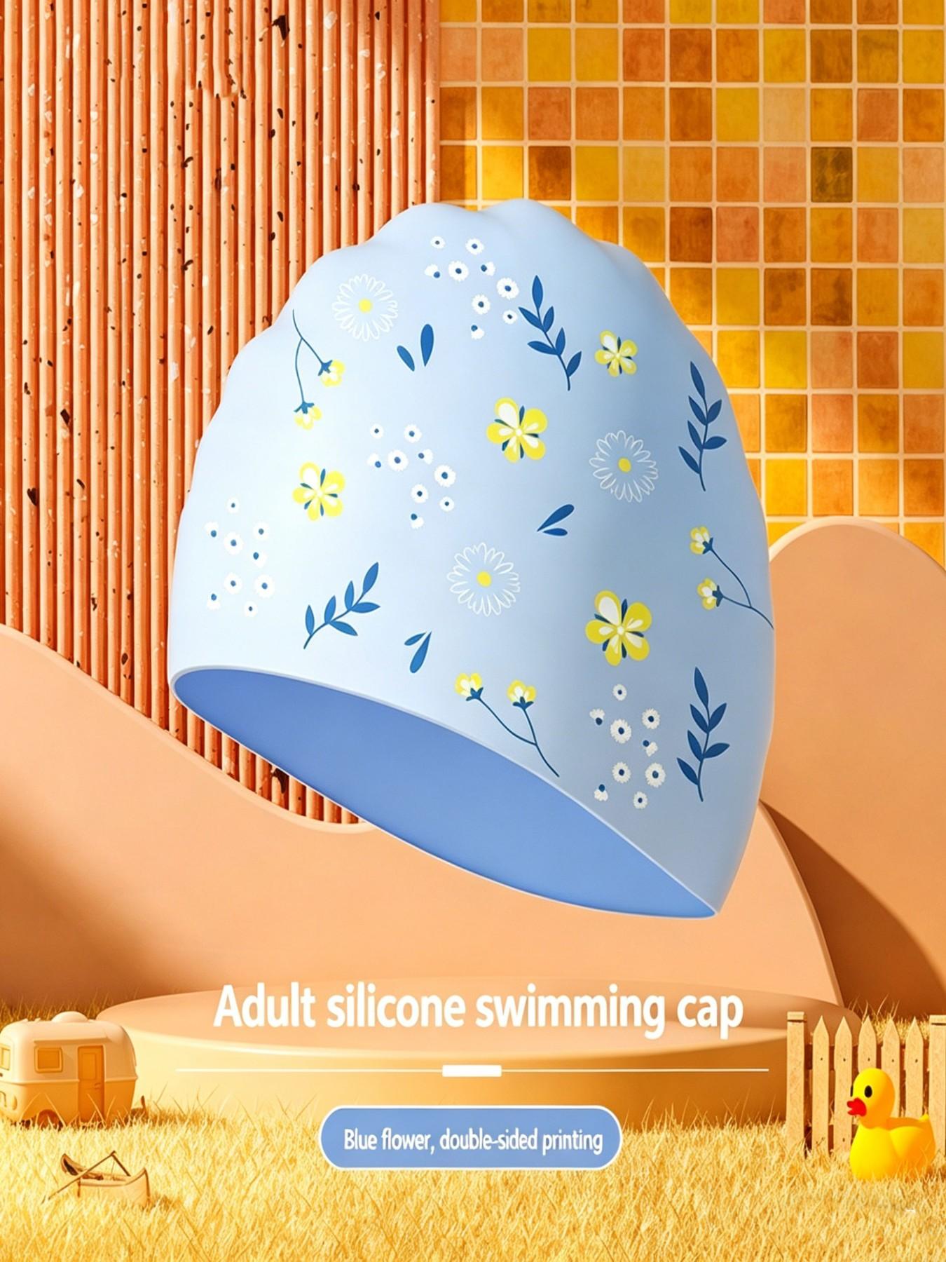 Adult Silicone Swim Cap, Large Size Sun Protection, Comfortable Fit, Unisex Professional Waterproof Training Hat, Ideal for Swimming