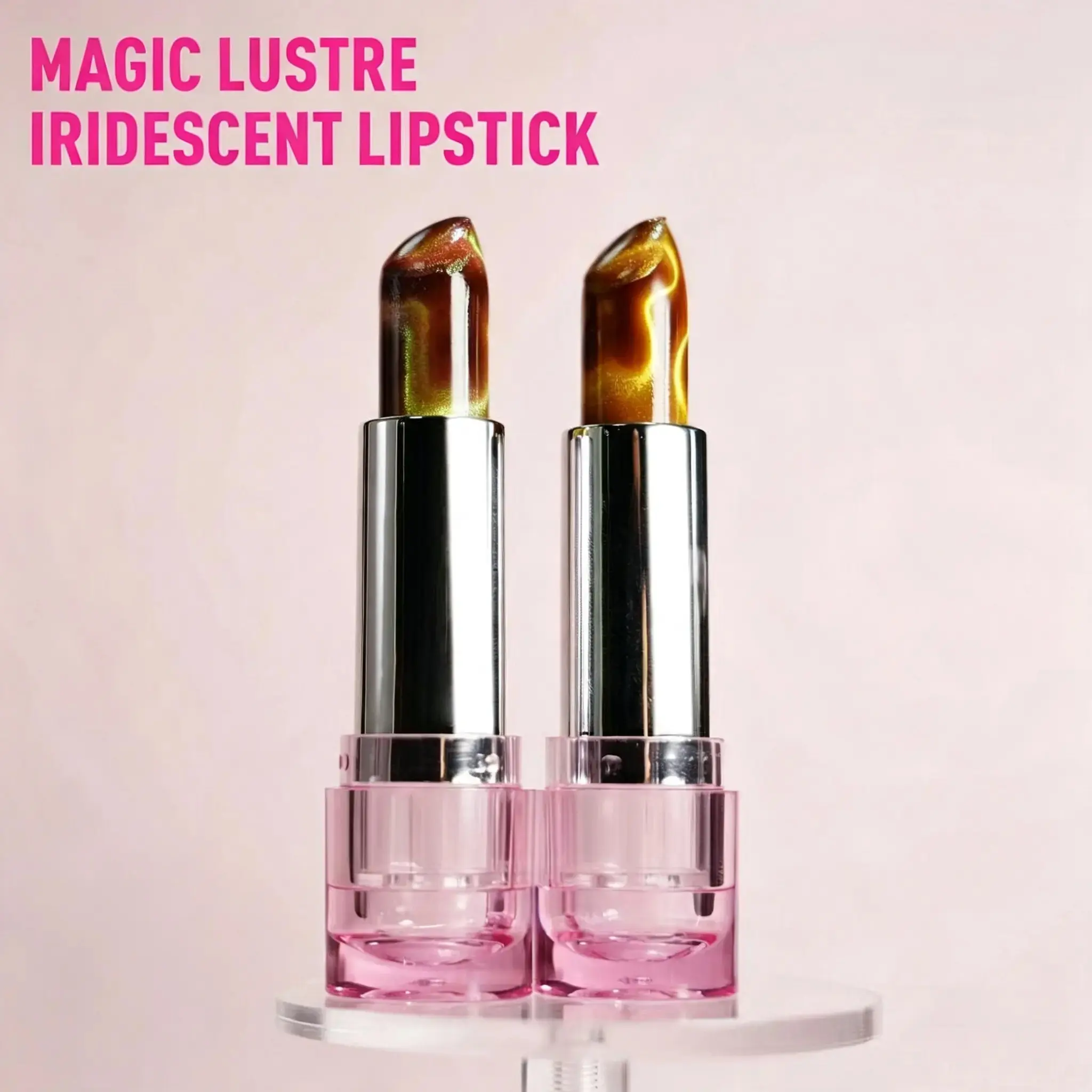 Viral Color Changing Jelly Lipstick - Iridescent Shimmer Temperature-Mood Balm, Moisturizing Glossy Tint, Long-Lasting Natural Stain for Daily Care