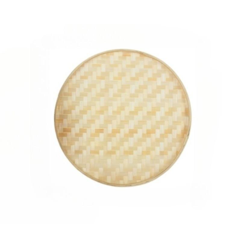 Natural Bamboo Woven Sieve Tray - Handmade Round Bamboo Basket for Drying Fruits, Vegetables, Herbs, and Kids Art Decor, Rustic Wall Hanging Decorative Tray