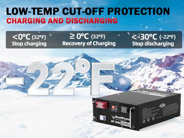 48V 100Ah LiFePO4 Lithium Battery 200A BMS,NewtiPower 10000+ Deep Cycle Lithium Iron Phosphate Battery Great For Winter Power Shortage, RV, Marine and Off Grid Applications