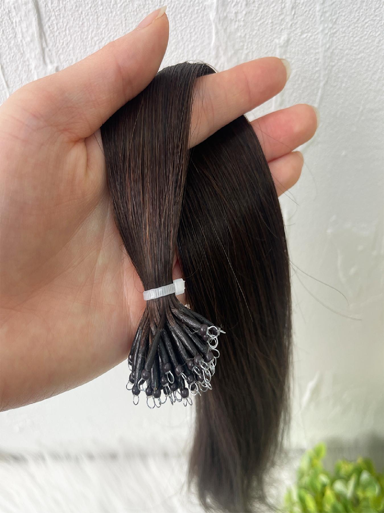 Human Hair Extension Pre-Bonded Micro Nano Rings, Beads Loop Nano Hair Extensions, Cold Fusion Nano Ring Extensions, 30g/pack