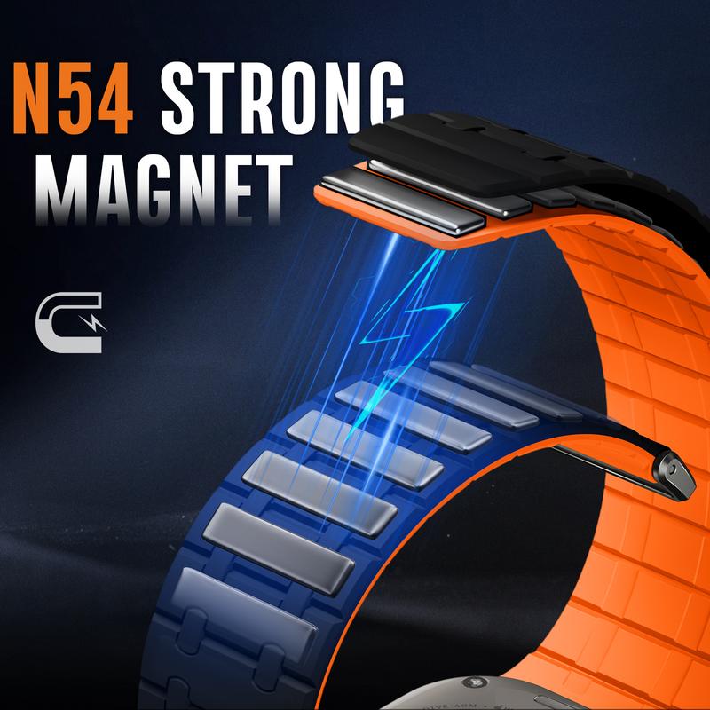 Quick-Snap Magnetic Band for Apple Watch Band 49mm 46mm 45mm 44mm 42mm, Silicone Sport Band Replacement Strap for iWatch Ultra Series 11 10 9 8 7 6 5 4 3