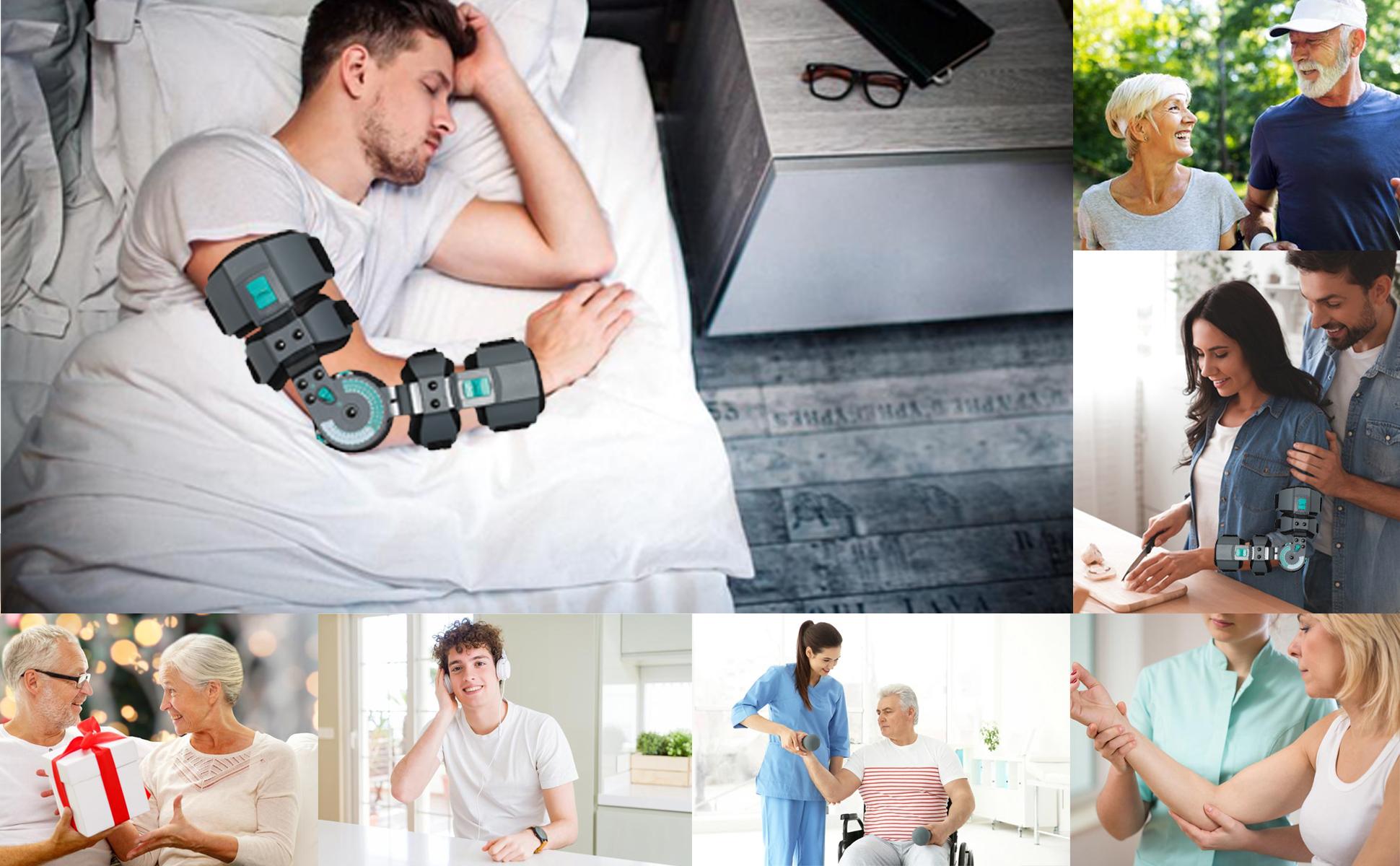 Elbow Brace for Tendonitis & Tennis Elbow – Hinged ROM Lock Brace for Arthritis, Hyperextension – Adjustable Support for Men & Women,Fits Left or Right Arm