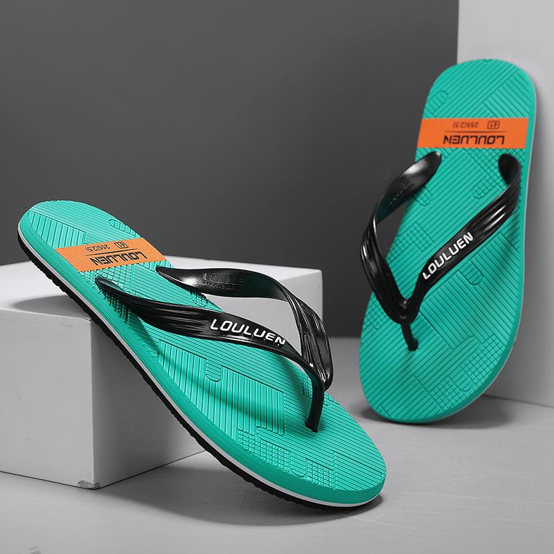 Men's Flip-Flops with Unique Texture, Comfortable Beach Sandals, Soft Non-Slip House Slippers, Lightweight for Home, Bathroom, Beach