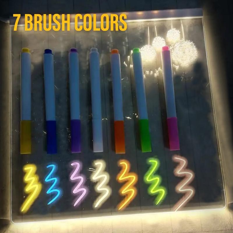 LED Light Up Acrylic Message Board Home Decor, Erasable Drawing Board Desktop Light With 7 Pen, Drawing Board, Bar Advertising Boards, LED Board LED Light Up Acrylic Message Board Home Decor, Erasable Drawing Board Desktop Light With 7 Pen, Drawing Board, Bar Advertising Boards, LED Board