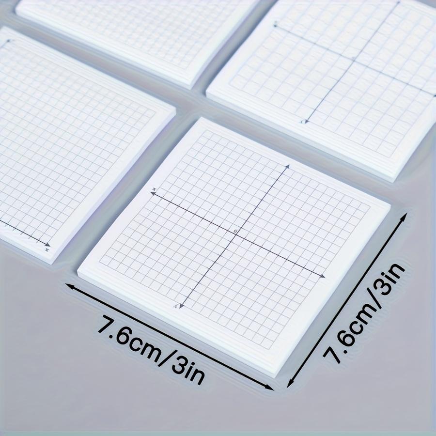 Graph Paper Notepad, 6 Counts/set Mini Compound Board Sticky Mesh Notepad, Various X Y Coordinate Mesh Notepads for Office School Supplies