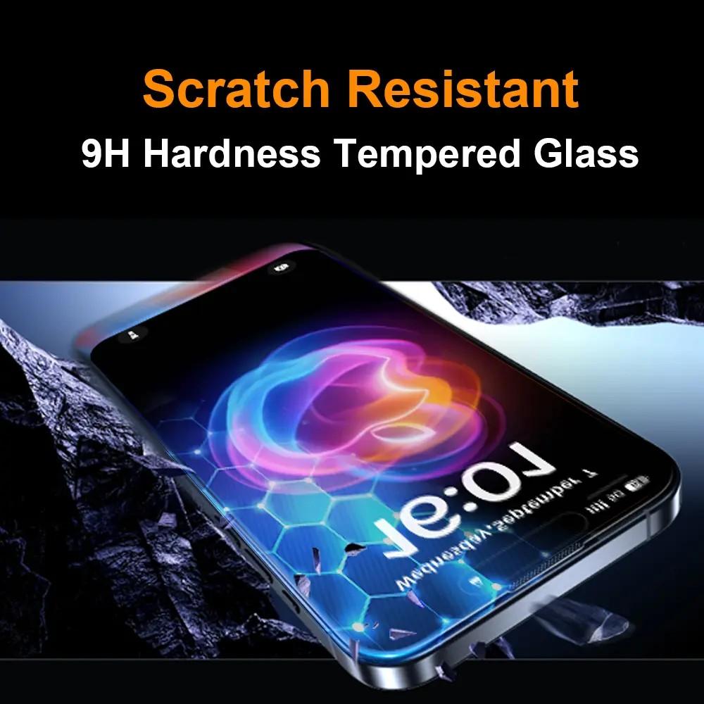 2 PCS Full-Cover Privacy Tempered Glass Screen Protector for iPhone series,  9H+ Hardness, Ultra HD, Anti-Scratch,  Earpiece dustproof，Dust-free One-Click Installation