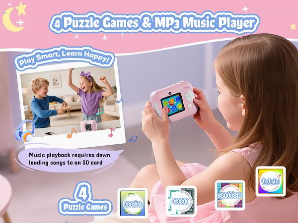 Instant Print Camera for Kids, HD Digital Camera, Christmas Birthday Gifts for Kids, Portable Toy Camera with 32GB SD Card & 3 Rolls Printing Paper,
