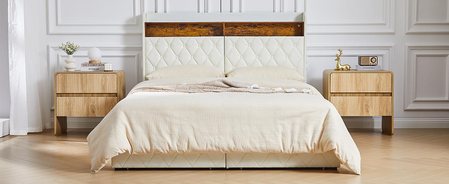 Giratree Mid Century Modern 2-Drawer Dresser, Small Nightstand, Curved Wood Side Table, Bedroom, Living Room, Hallway, Entryway