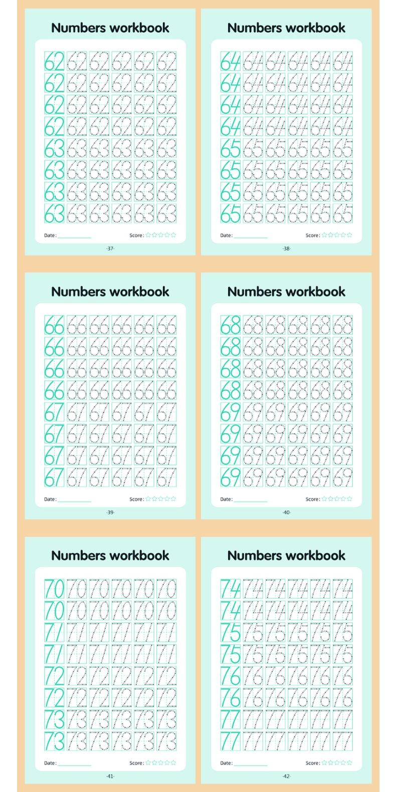 48-Page Children'S Writing Practice, Number 0-100 Practice Book And Tracing Book, Kindergarten Pen Control Practice Book, Home And School Learning Workbook, Learning Materials, Tracing Preschool Books, Visual Learning Tools