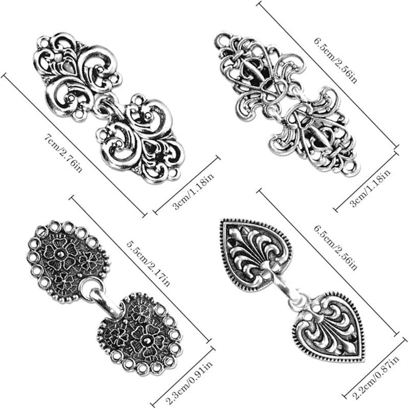 Vintage Sweater Shawl Clips Set 4 Count for Women Elegant Retro Cardigan Clips Durable Zinc Alloy for Wedding Party Crufty
