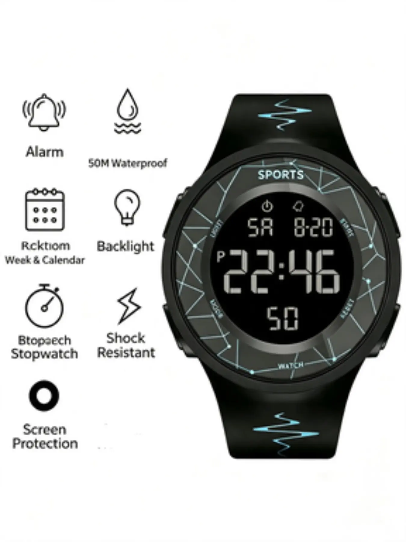 Unisex Analog-Digital Smartwatch, Durable Plastic Case, Multi-Function Night Light, Ideal Gift for Friends & Birthdays
