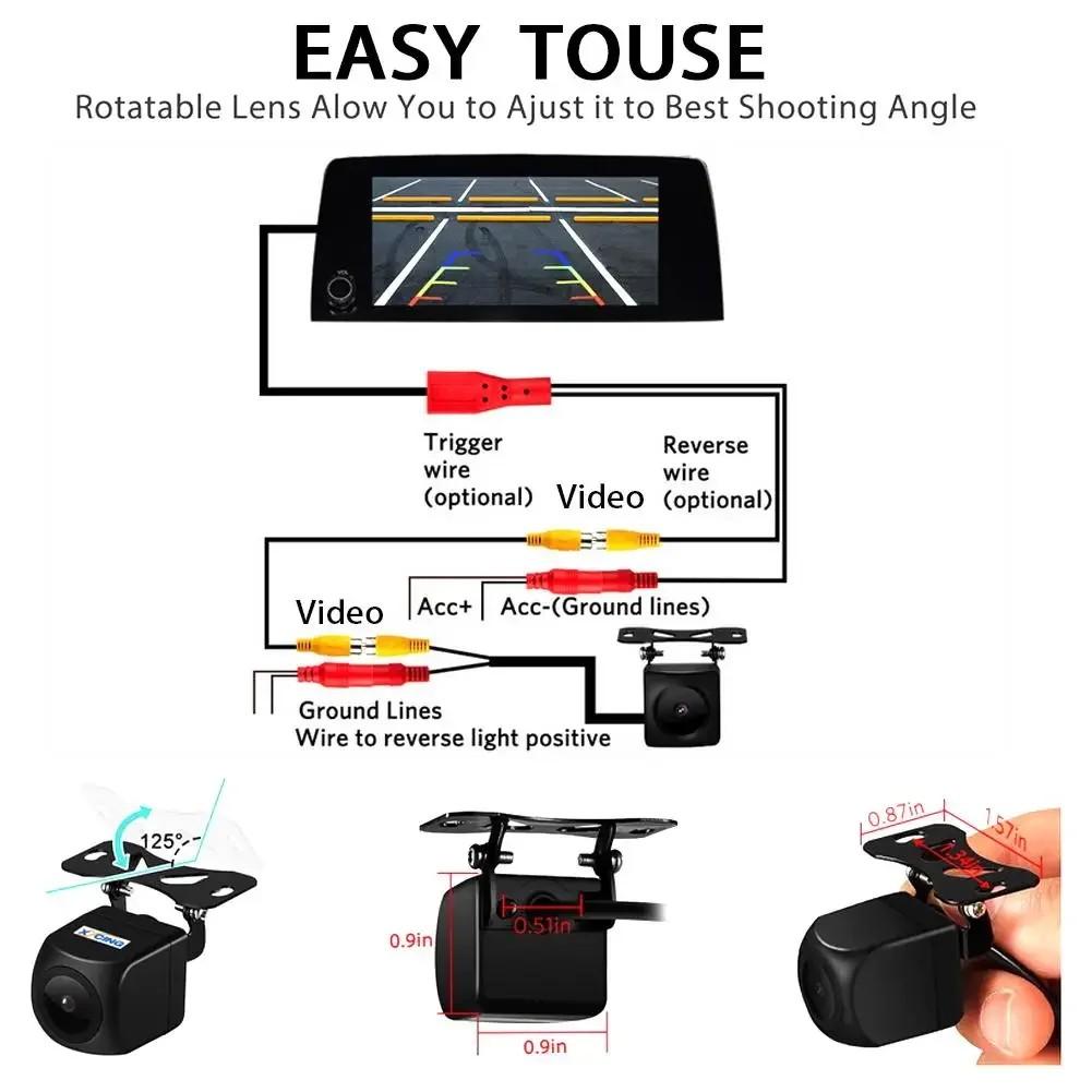 Bileeko 120° Wide Angle Reverse Camera with HD Night Vision, Ip67 Waterproof, Includes Mounting Bracket for Cars, Suvs, Trucks