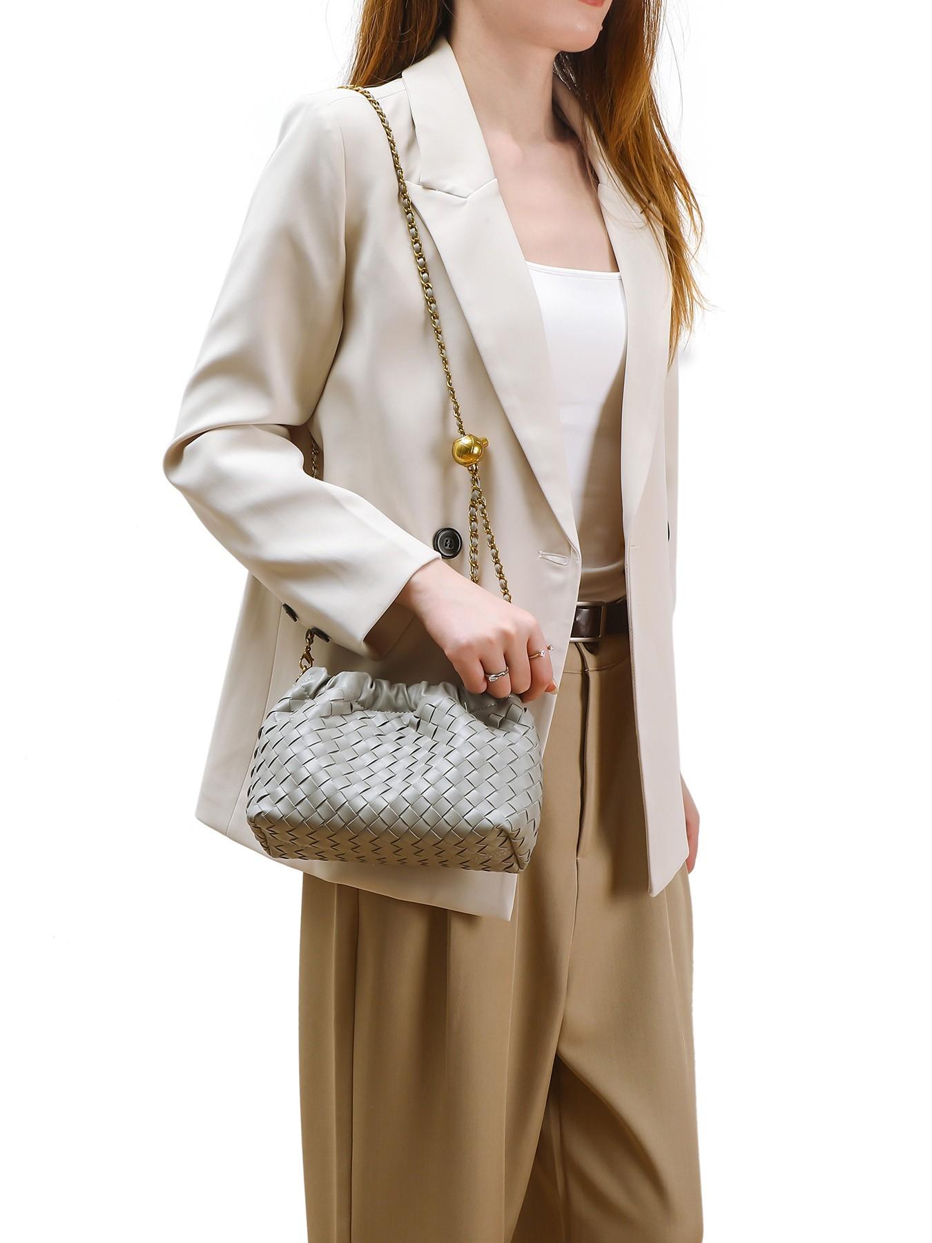 New Cloud Design Handmade Woven Chain Shoulder Bag, Simple Fashion Crossbody Backpack for Women, Unique Style Daily Use