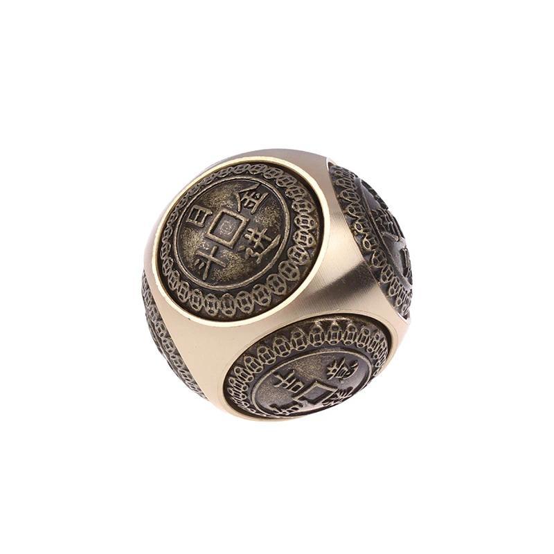 Brass Fidget Spinner Cube Six-sided Rotation Spherical Hand Spinner Chinese Style Stress Relief Toys Adult Antistress Fidget Toy