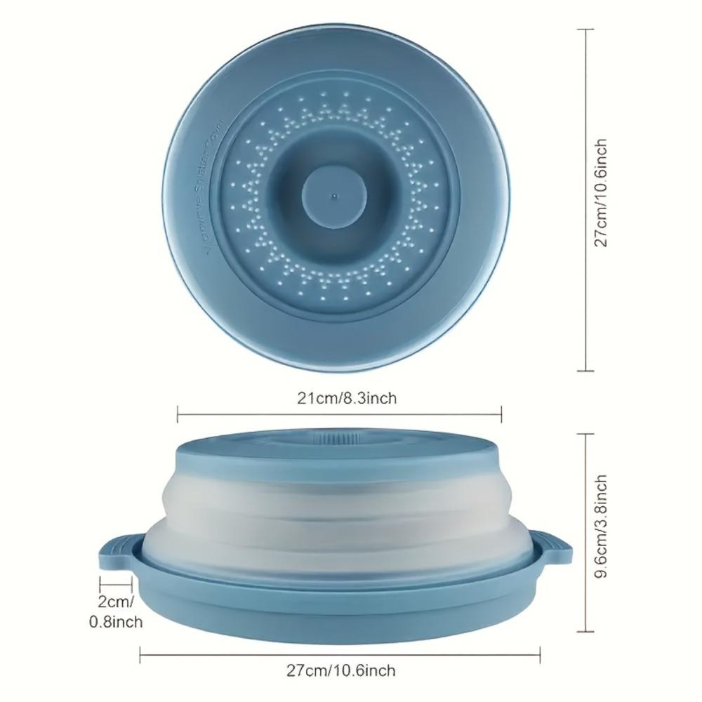 1pc Foldable Food Splash Guard, Transparent, Multi-layer, Kitchen Splash Cover with Vent Holes