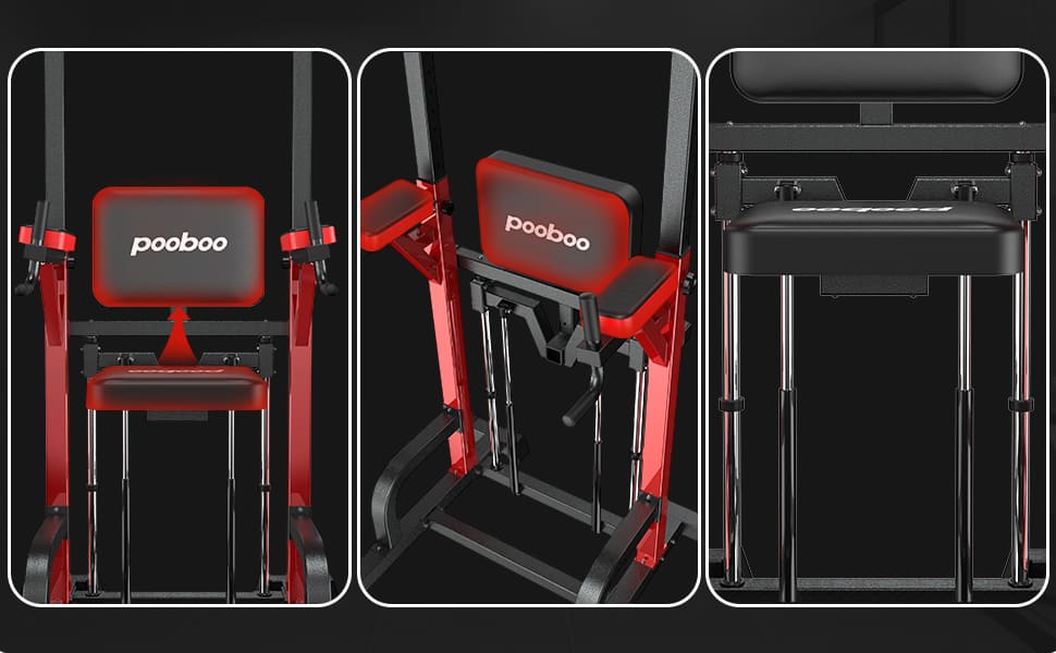 Pooboo Power Tower Dip Station, Pull Up Bar Stand for Fitness Home Gym Workout, Pull Up Dip Station, Multi-Function Power Tower Pull Up Bar,Adjustable Strength Training Fitness Equipment