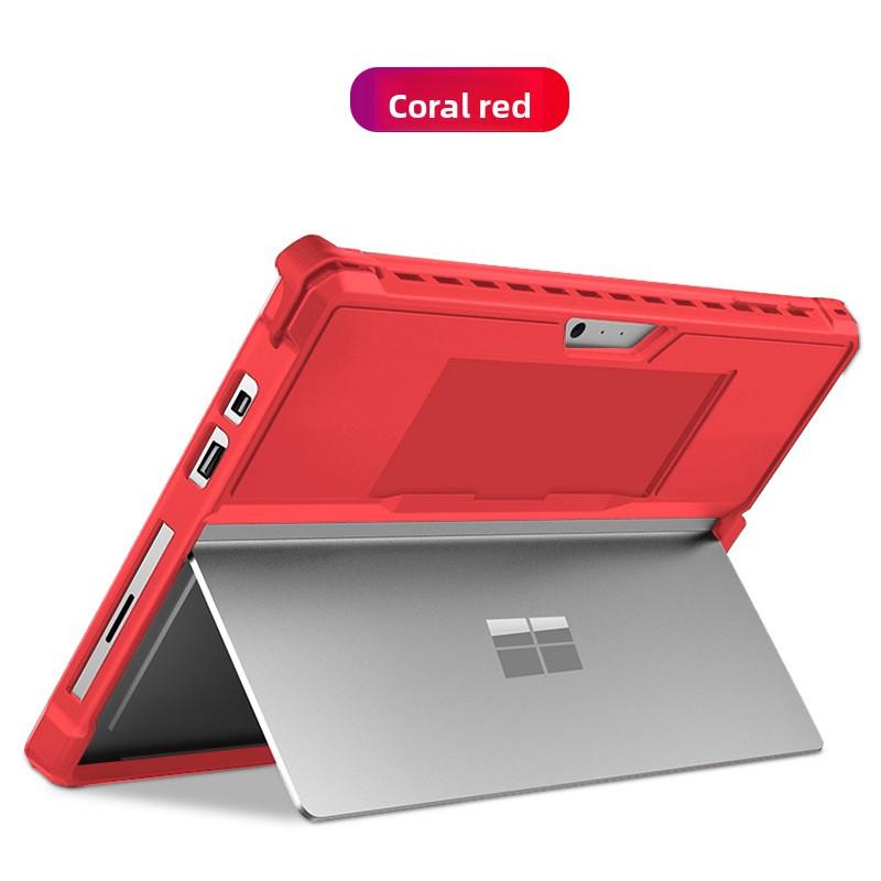 Shockproof Silicone Case for Microsoft Surface Pro 3/4/5/7, Surface Go 1/2/3/4, Full Body Protective Cover with Built-in Kickstand & Pen Holder, Rugged Soft TPU Shell for Surface Tablet, Compatible with Type Cover Keyboard