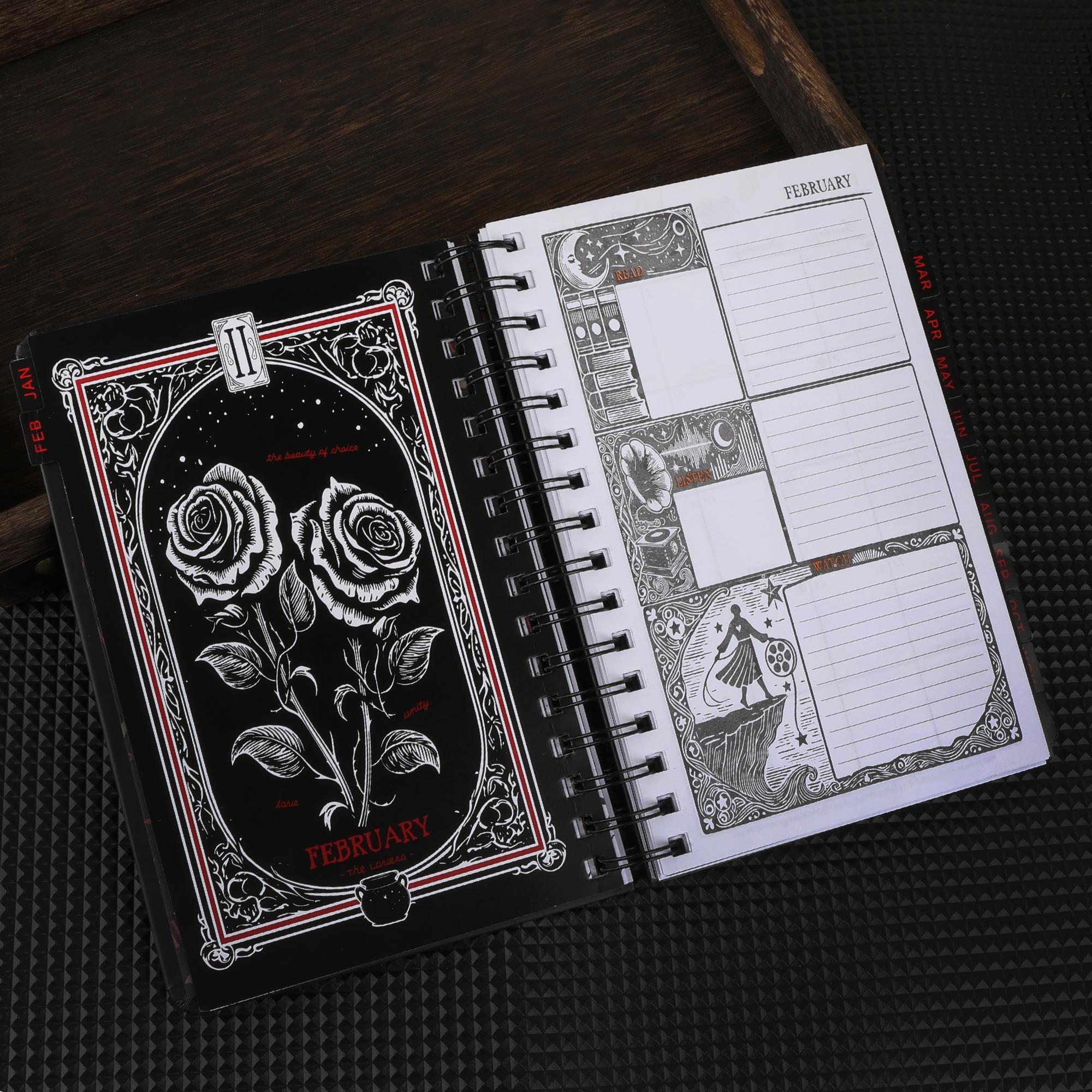 2026 Magic Clock Moon Phase Weekly Planner Notebook, Academic Planner, Gothic Vintage Journal, Mystery Enthusiast Daily Management Diary, Christmas Gift