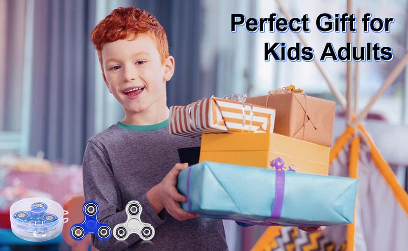 Dealsforyoudays Fidget Spinner 2 Pack, Stress Anxiety Relief Sensory Fidget Toys for Kids Adults, Cool Electroplated Fidget Spinners for ADHD Autism Birthday Gifts Stocking Stuffers Classroom Prizes for Boys Girls Round