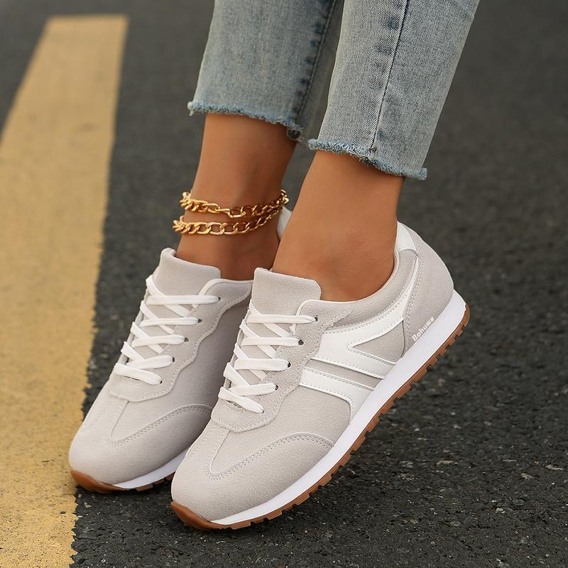 Women's Casual Fashion Sneakers Low Top Lace-up Shoes  Rubber Sole for All-Season Footwear