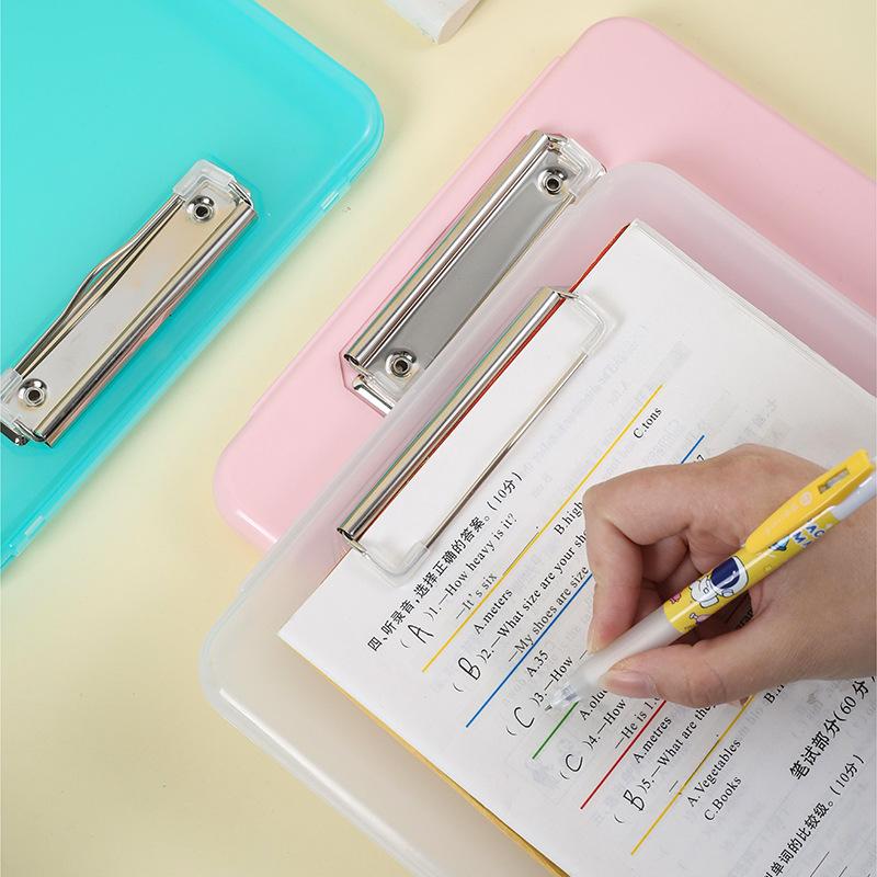Multi-functional A4 Clipboard Folder Vertical Test Paper Storage with Pen Slot for Primary School Students File Organizer Stationery Box